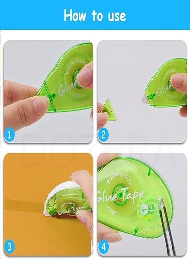 ARLICODECK Double Sided Tape Roller Scrapbooking Tape, Permanent Adhesive Tape Dispenser Runner for Crafts and Arts Projects Gift Wrapping(Multicolor) (D.Side Glue Tape -1) - Image 5