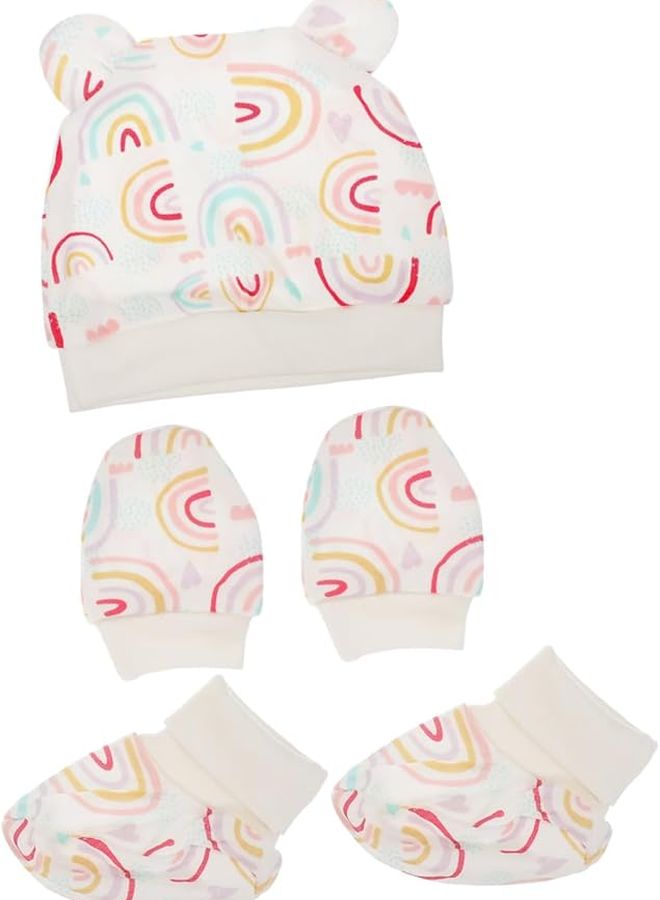 Newborn Cotton Hat Scratch Mittens Foot Props Photography Set For Baby Boys Girls - Image 1