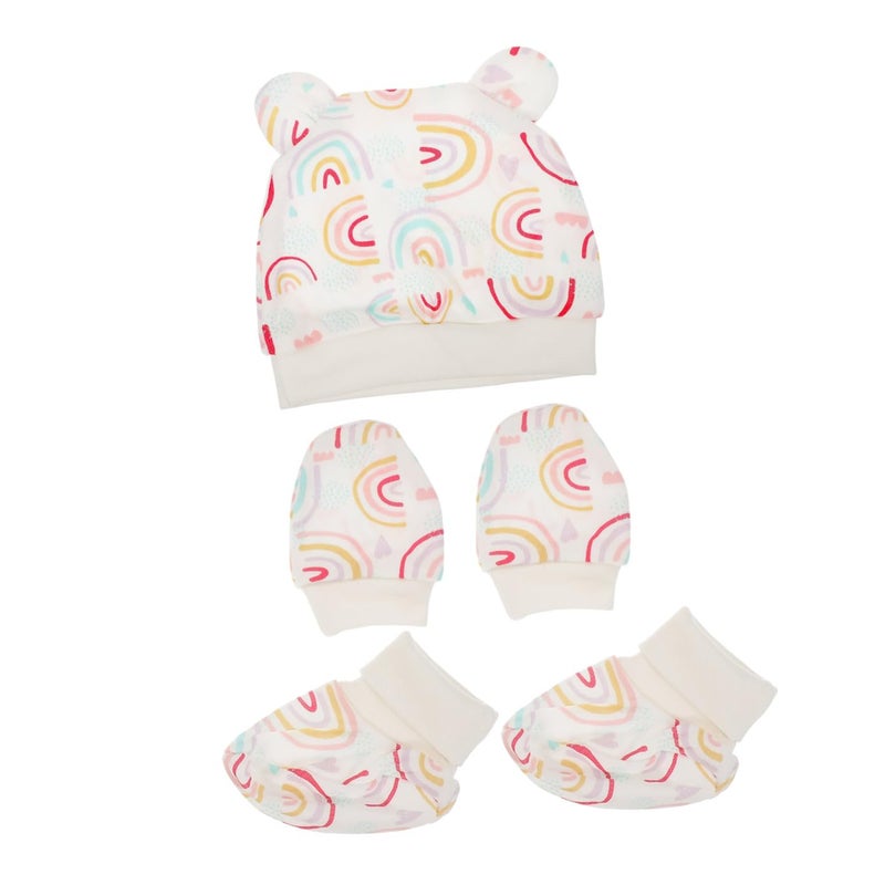 Newborn Cotton Hat Scratch Mittens Foot Props Photography Set For Baby Boys Girls - Image 2