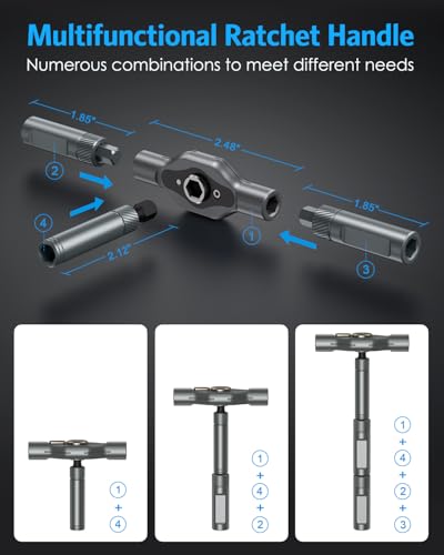 AMIR 24 in 1 Magnetic Screwdriver Set Mini Ratchet Screwdriver Set Precision Repair Tool Kit with DIY Detachable Ratchet Handle Multi Bit 24 in 1 DIY Screwdriver Kit - Image 3