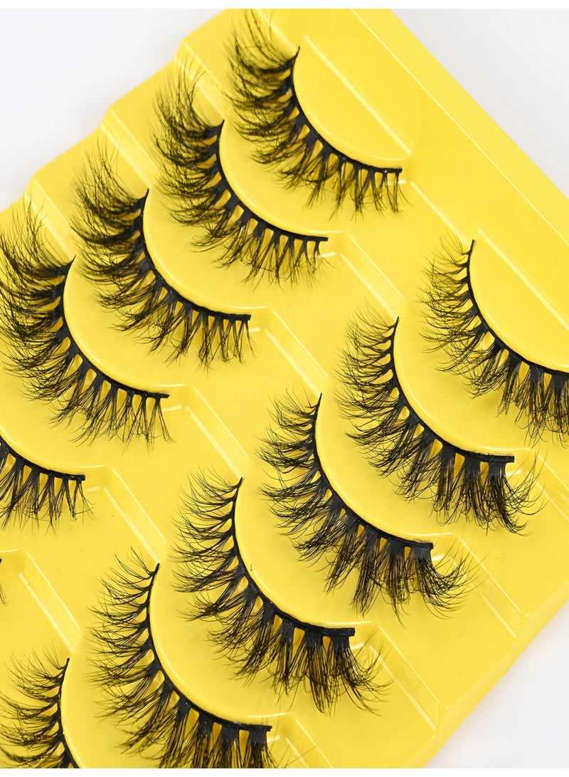 Fluffy False Eyelashes，Soft Curly Fake Lashes,Reusable Natural Curl False Eyelashes Ladies Party False Eyelashes for Make up (10 pairs) - Image 2