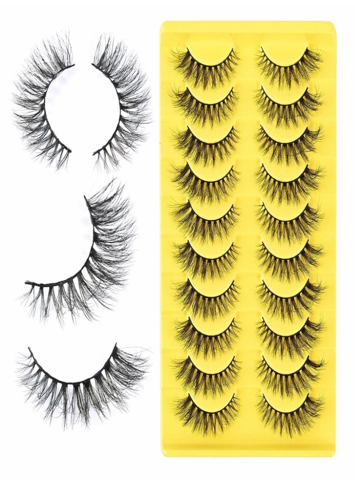 Fluffy False Eyelashes，Soft Curly Fake Lashes,Reusable Natural Curl False Eyelashes Ladies Party False Eyelashes for Make up (10 pairs) - Image 4
