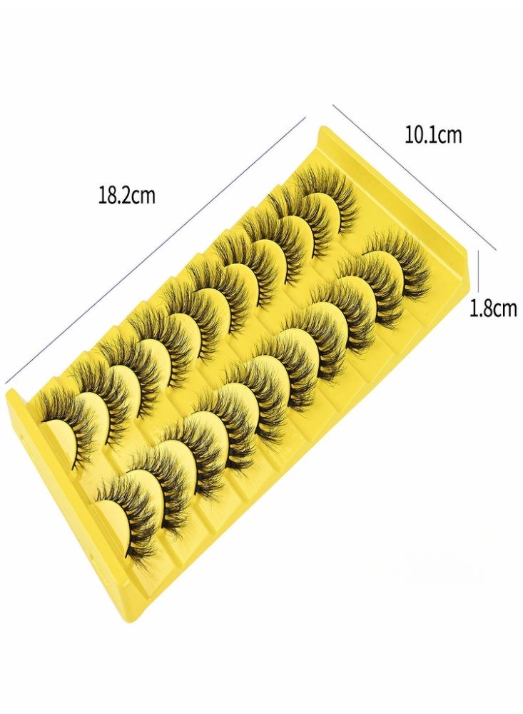 Fluffy False Eyelashes，Soft Curly Fake Lashes,Reusable Natural Curl False Eyelashes Ladies Party False Eyelashes for Make up (10 pairs) - Image 5