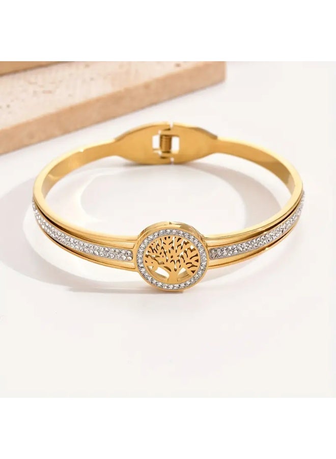 Goolsky Life Tree Bangle – Stainless Steel Jewelry, Tree of Life Motif, Daily Wear/Retro Style, Anti-Tarnish, Unisex Friendly - Image 2