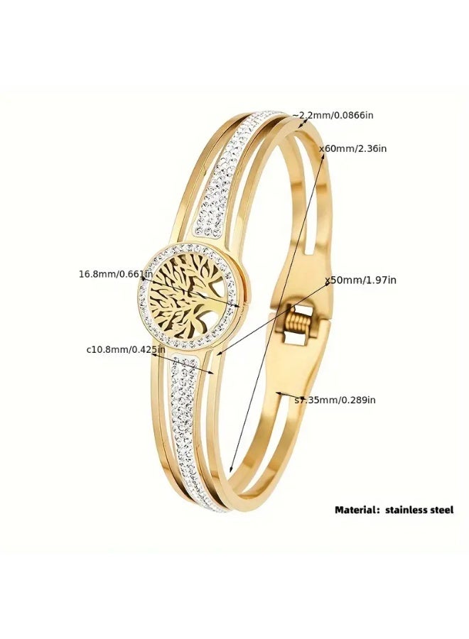 Goolsky Life Tree Bangle – Stainless Steel Jewelry, Tree of Life Motif, Daily Wear/Retro Style, Anti-Tarnish, Unisex Friendly - Image 5