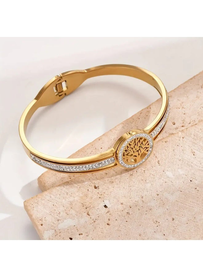 Goolsky Life Tree Bangle – Stainless Steel Jewelry, Tree of Life Motif, Daily Wear/Retro Style, Anti-Tarnish, Unisex Friendly - Image 3