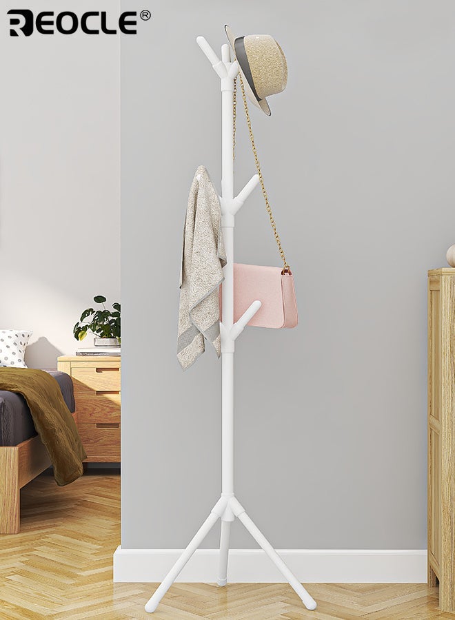 REOCLE Space-saving Coat Rack with Multiple Hooks Durable Plastic Free Standing Entrance Finisher Drying Rack Hang Clothes Hats Bags Suitable for Bedroom Living Room - Image 2