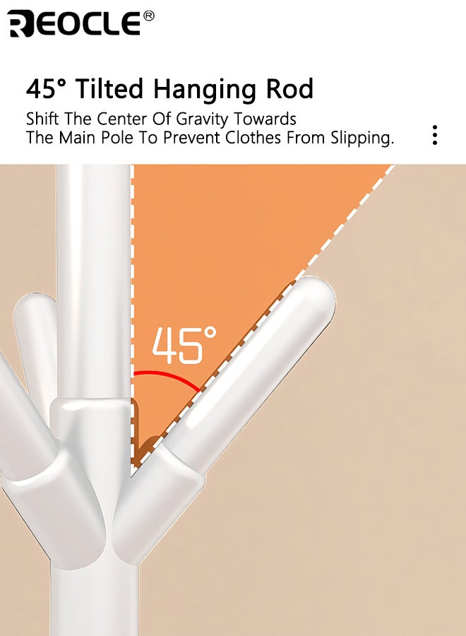 REOCLE Space-saving Coat Rack with Multiple Hooks Durable Plastic Free Standing Entrance Finisher Drying Rack Hang Clothes Hats Bags Suitable for Bedroom Living Room - Image 5