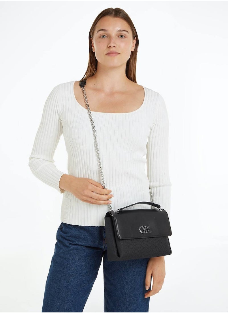 CALVIN KLEIN - Women's Shoulder Bag - Polyester, Black - Image 1