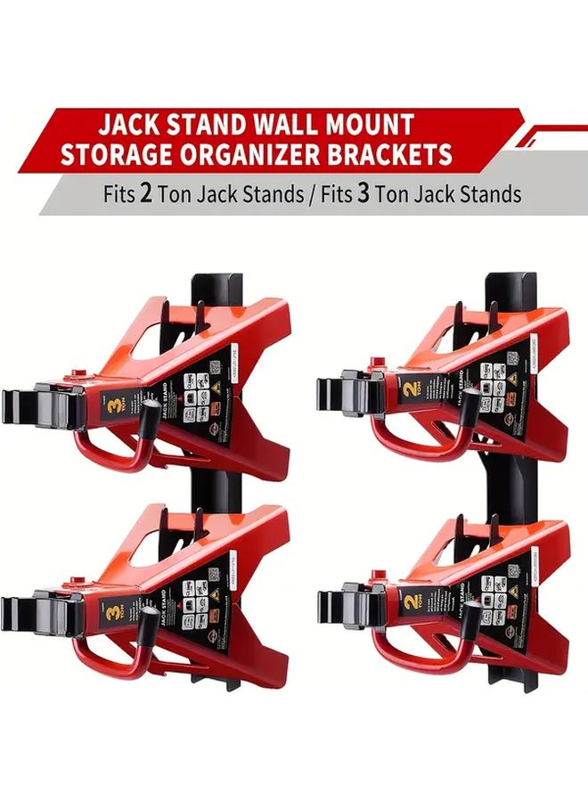 Heavy Duty Iron Ground Driver Bracket 2 Pieces Wall Mounted Storage Rack For Hydraulic Jacks - Image 4
