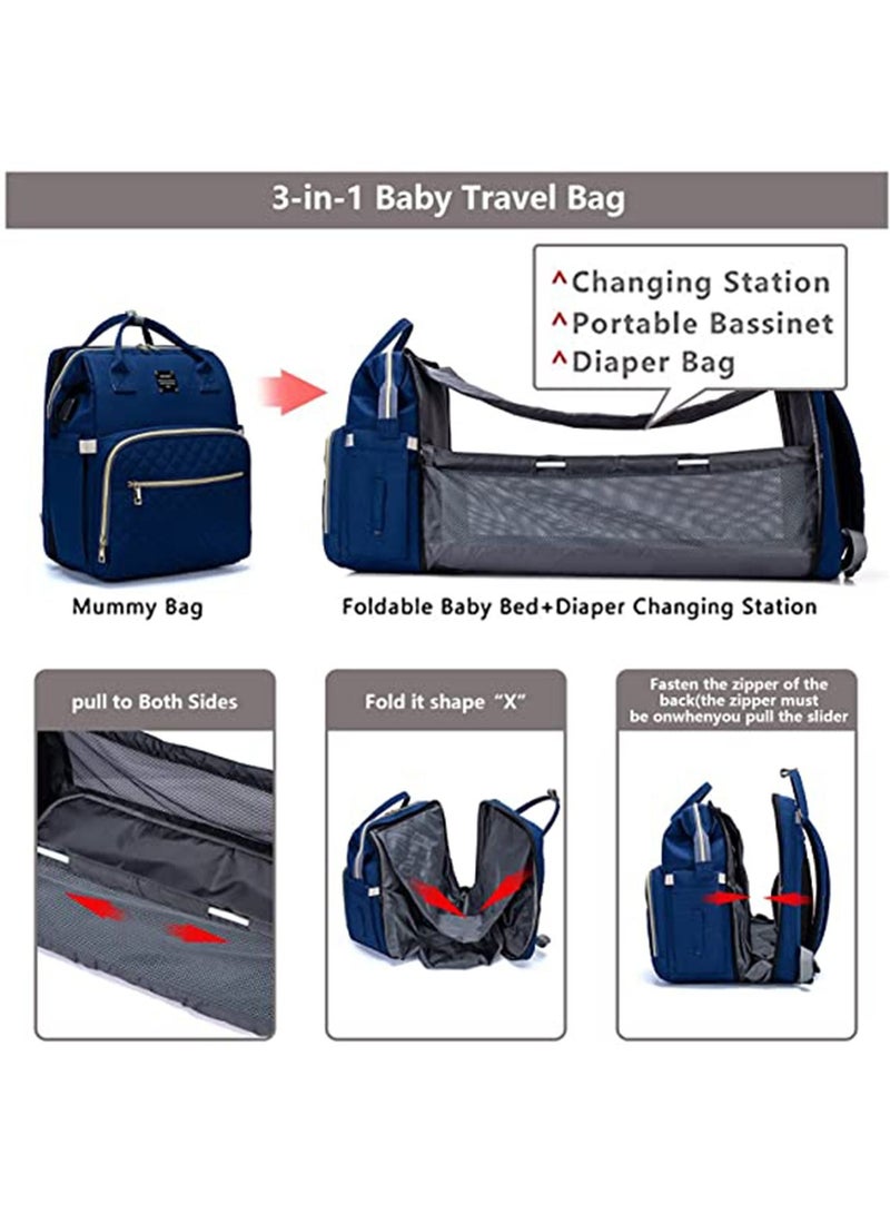 LIMOS Diaper Bag Backpack with Travel Bassinet Detachable Foldable Baby Bed for Toddler - Image 5