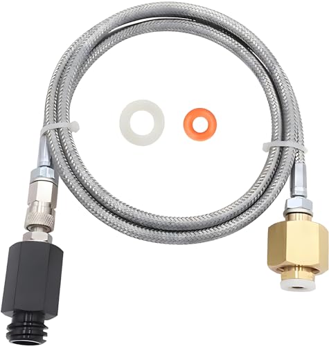 VaVoger Soda Machine Co2 Adapter with High Pressure Stainless Steel External Hose, CGA320 Co2 Tank Direct Adapter to TR21-4 Soda Water Machine Compatible with Jet Aqua Fizz(36 inch) - Image 1