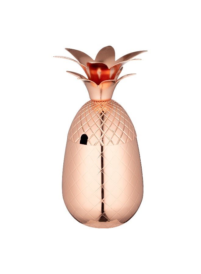 Restaurantware 16-OZ Pineapple Drink Tumbler: Perfect for Bars, Restaurants, and Catered Events - Copper Drink Cup with Silver Stainless Steel Interior Lining and Straw Slot - 1-CT - Image 1