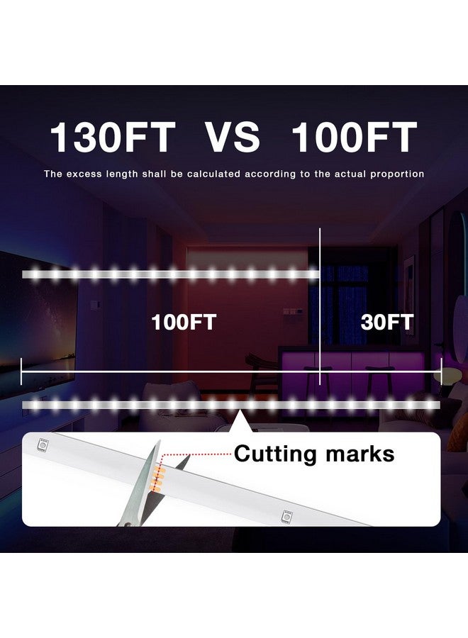 DAYBETTER LED Strip Lights 130ft Lights Strip for Bedroom, Desk, Indoor Room Bedroom Brithday Gifts RGB Decor with Remote and 24V Power Supply - Image 2