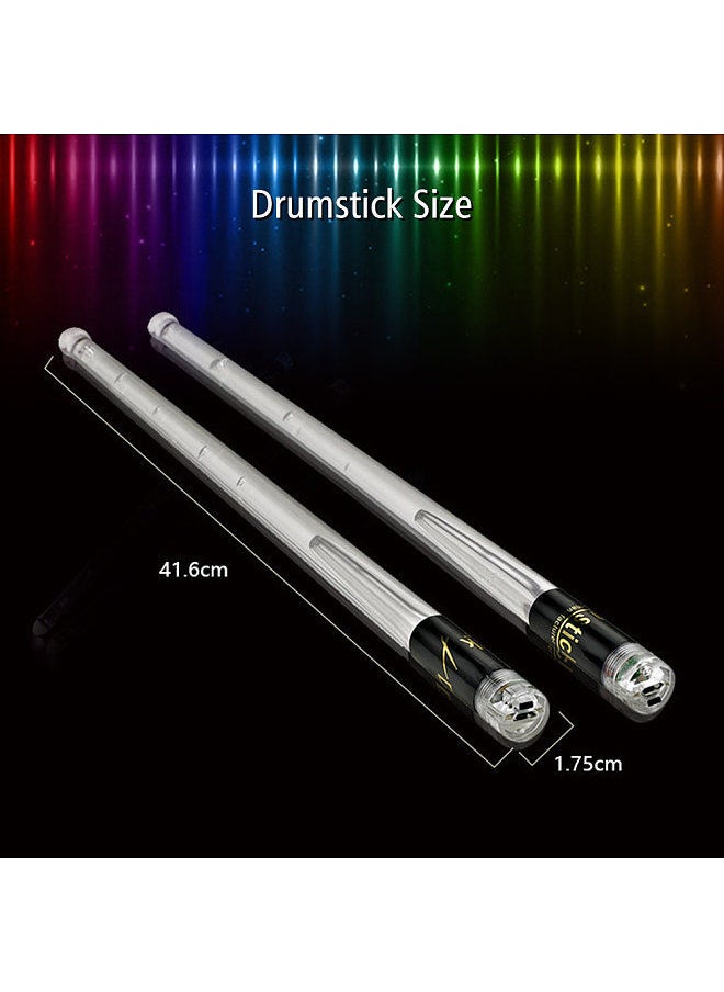 Generic - LED Light Up Drumsticks Jazz Drum Sticks 15 Gradient Colorful Lights USB Charging with ON/OFF Switch Drumstick Drum Set Accessories - Image 1