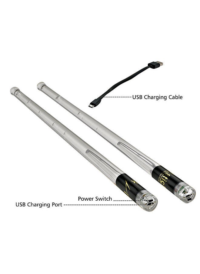 Generic - LED Light Up Drumsticks Jazz Drum Sticks 15 Gradient Colorful Lights USB Charging with ON/OFF Switch Drumstick Drum Set Accessories - Image 1