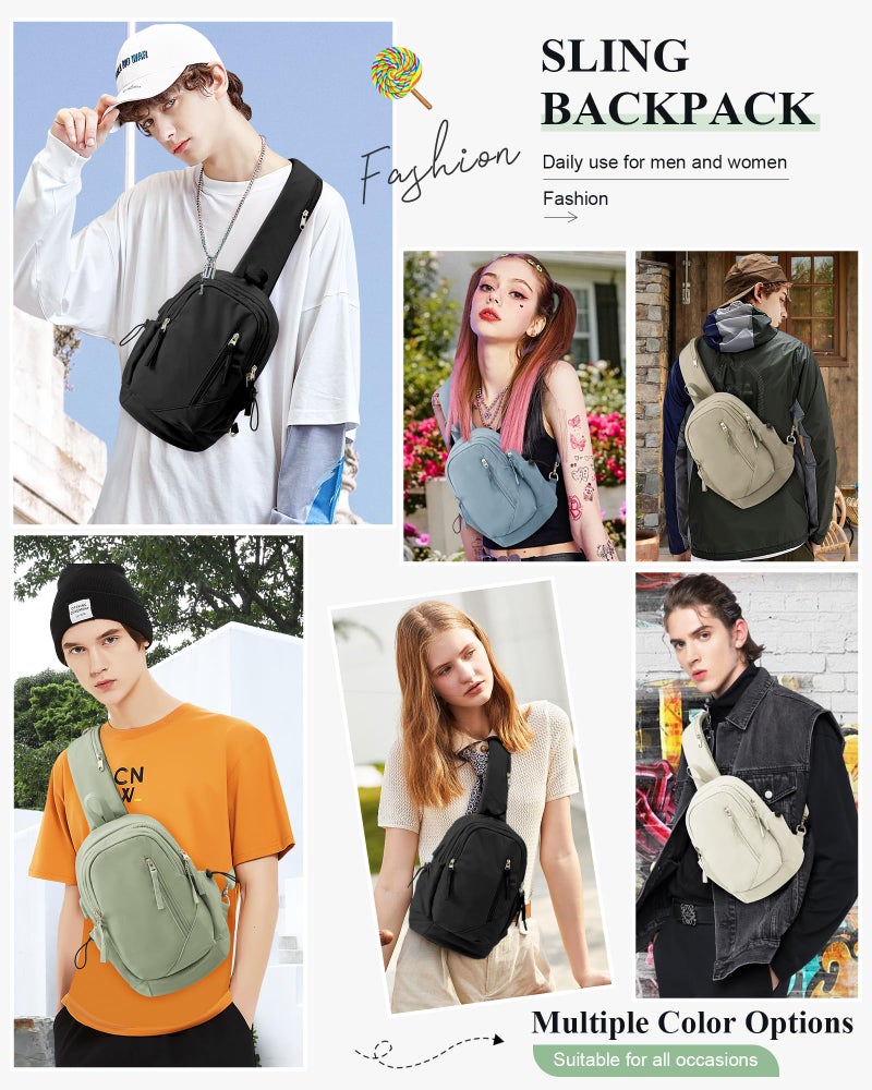 SEAFEW Sling Backpack bag for Men Women, Chest Shoulder Backpack Crossbody Bags, Mini Anti Theft One Strap Motorcycle Backpack Sling Chest Bag for Swimming Diving Outdoor Sports Blue - Image 2