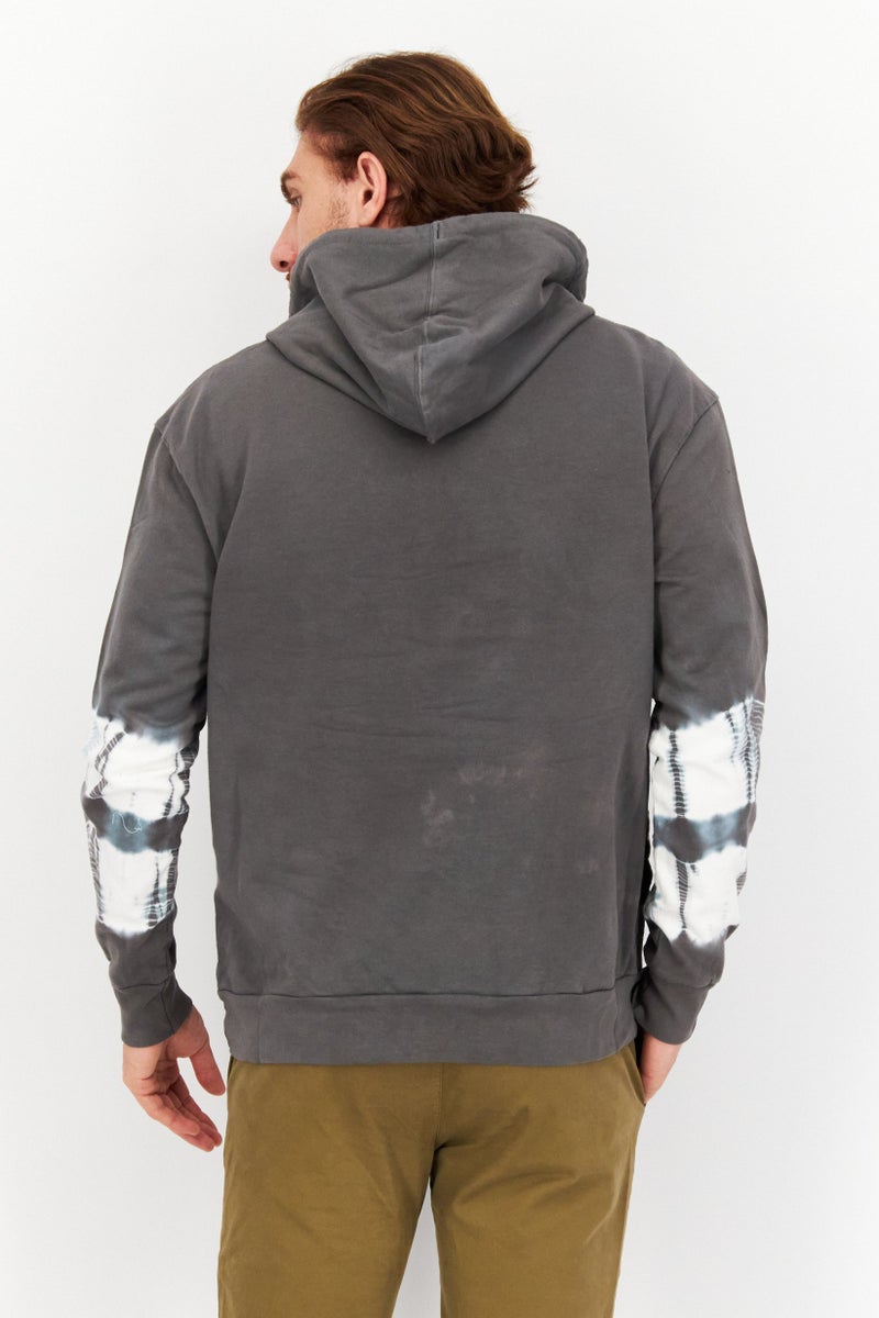 Sovereign Code Men Hooded Plain Sweatshirt, Grey - Image 2