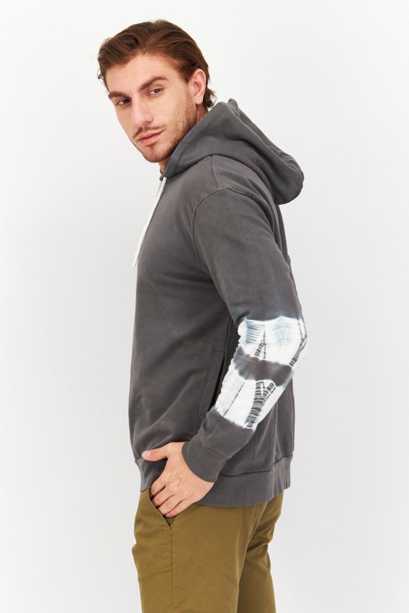 Sovereign Code Men Hooded Plain Sweatshirt, Grey - Image 4