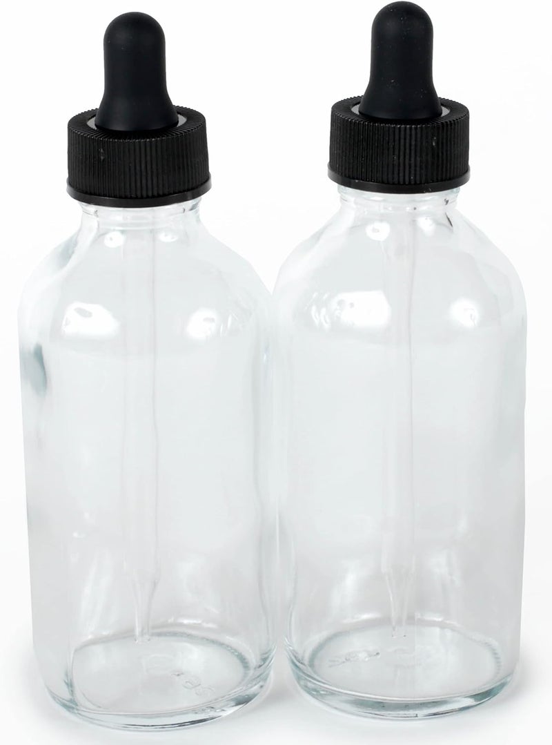 Vivaplex Clear 4 oz Glass Bottles with Glass Eye Droppers  2 pack - Image 5