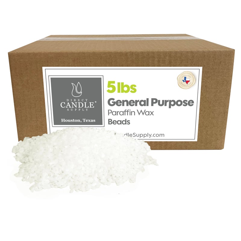 Direct Candle Supply إمدادات الشموع المباشرة حبيبات شمع البارافين المكرر لصنع الشموع التعليب مقاومة للماء الحفاظ على الأثاث والمعادن مشاريع DIY 5 رطل