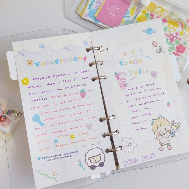 SWOPPERRY Diary for Kids –Journal Diary for Girls, Kawaii Diaries, Scrapbooking, Notepad for Students, Cute Stationery Items for Writing & Drawing (SCHOOL LIFE THEEME) - Image 4