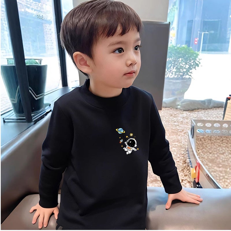 Spring Long-Sleeved T-Shirt For Middle And Big Boys And Girls De Rong Thin Top Long-Sleeved T-Shirt Children'S Base Shirt Trendy - Image 1