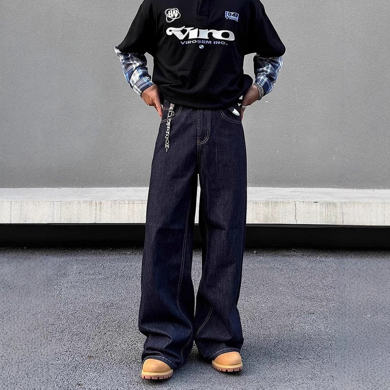 Unisex Classic Denim Jeans Loose Fit Daily Outdoor Wear - Image 2