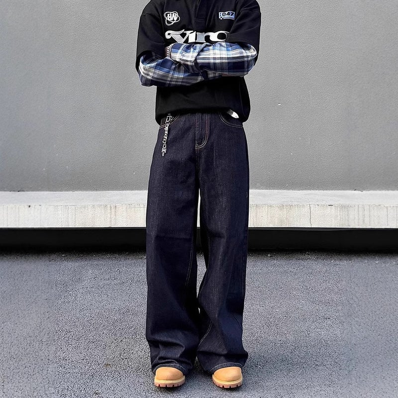 Unisex Classic Denim Jeans Loose Fit Daily Outdoor Wear - Image 5