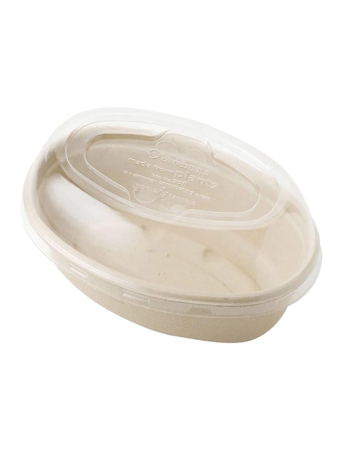 World Centric PLA Lids for Fiber Burrito Bowls, 8" Diameter, Clear, Plastic, 400/Carton - Image 1