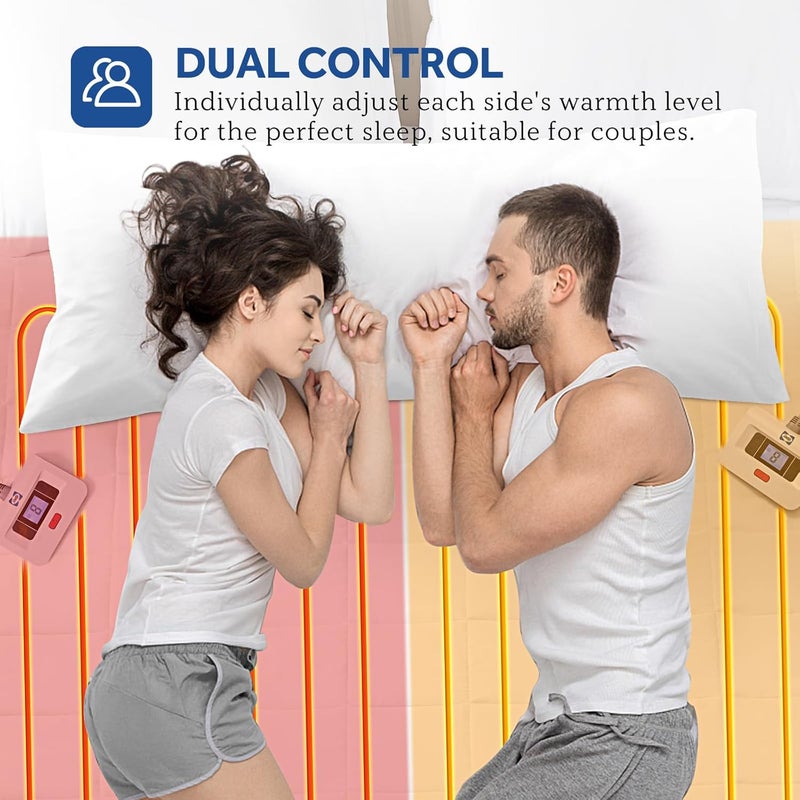 Sealy وسادة مرتبة كهربائية بحجم كينغ، 10 إعدادات تسخين، دافئة للسرير مع وحدة تحكم مزدوجة وإيقاف تلقائي من 1-12 ساعة، تناسب حتى 17 بوصة، قابلة للغسل في الغسالة، 78"x80" - Image 2