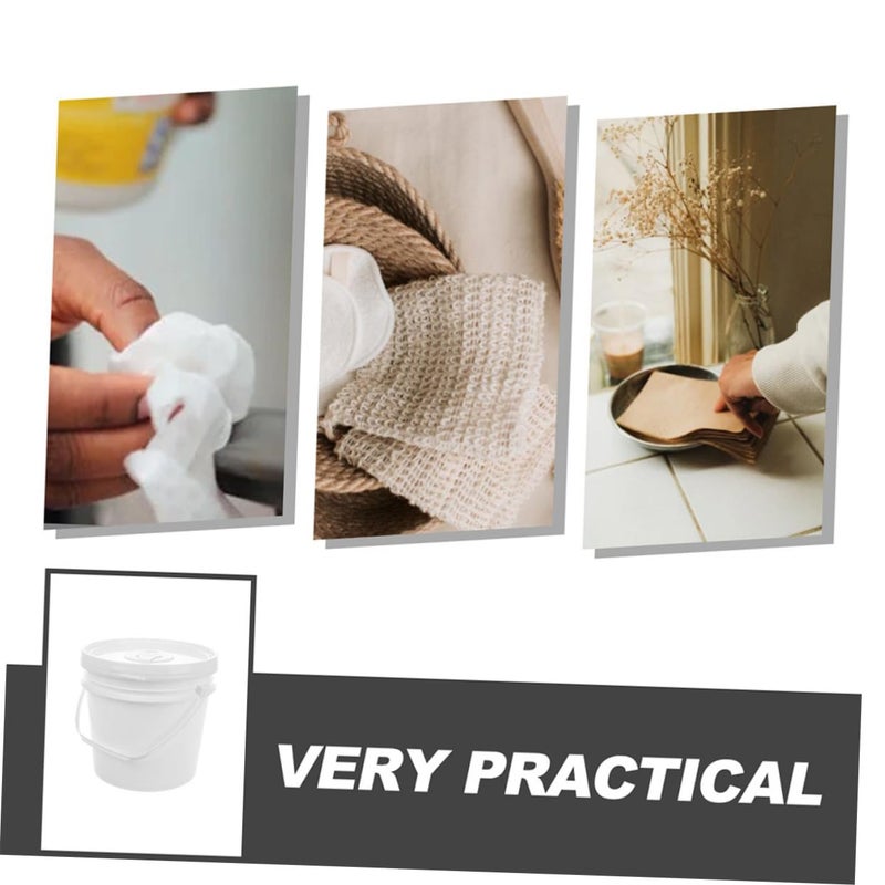 Flushable Wet Wipes Dispenser With Handle Plastic Bucket For Bathroom And Car - Image 3