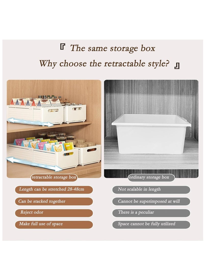 3 Pack Adjustable Expandable Large Capacity Plastic Drawer Organizer, Stackable Storage Box, Drawer Organizers Box, Wardrobe Clothes Organizers Bins, Kitchen Home Desktop Storage Box