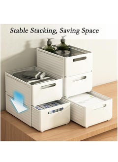 XiuWoo 3 Pack Adjustable Expandable Large Capacity Plastic Drawer Organizer, Stackable Storage Box, Drawer Organizers Box, Wardrobe Clothes Organizers Bins, Kitchen Home Desktop Storage Box  - Image 3