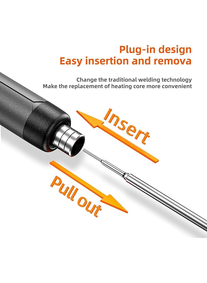 إيروريكس مكواة لحام لاسلكية قابلة لإعادة الشحن عبر USB محمولة بثلاث سرعات قابلة للتعديل درجة الحرارة حامل مكواة لحام من الراتنج مع علبة تخزين قلب تسخين مكواة لحام - Image 3