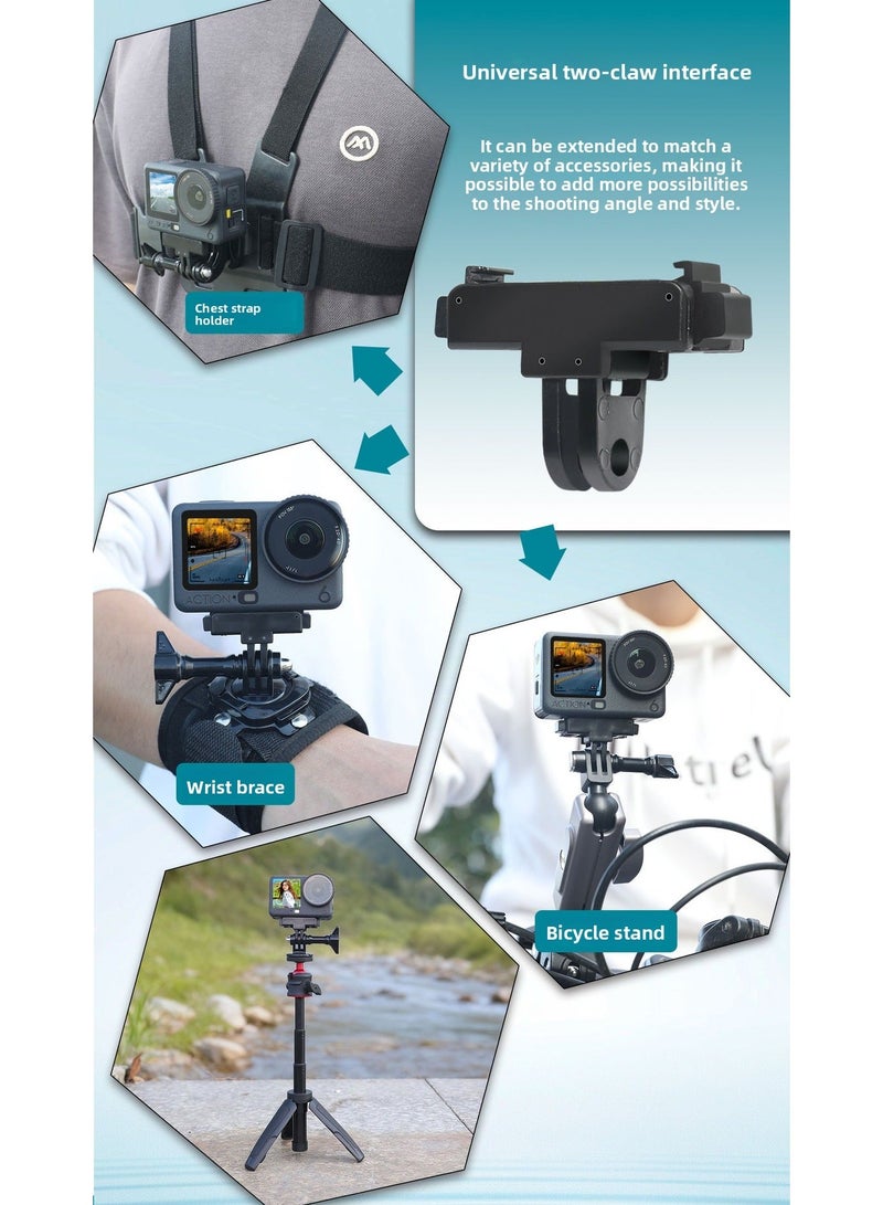 Magnetic Adapter Mount for Action Cameras – Foldable Quick-Release Connector with Dual Ports and Universal 1/4 Base for Flexible Shooting - Image 4