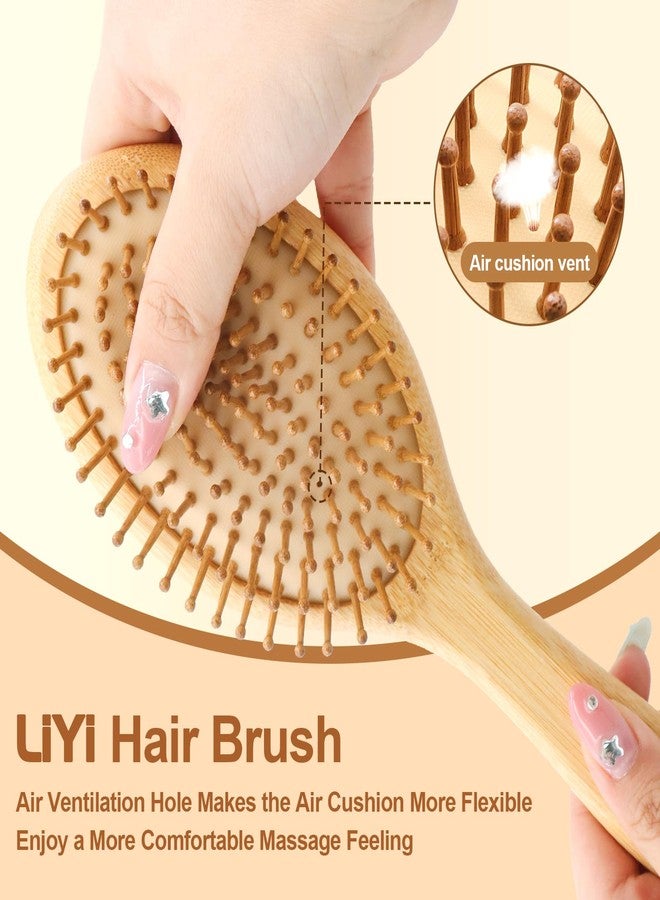 LIYI 100% Bamboo Hair Brush Paddle Hairbrush - Natural Bamboo Bristles for Detangling & Scalp Massage, Promotes Hair Growth, Comb for Women, Men & Kids, All Hair Types - Image 4
