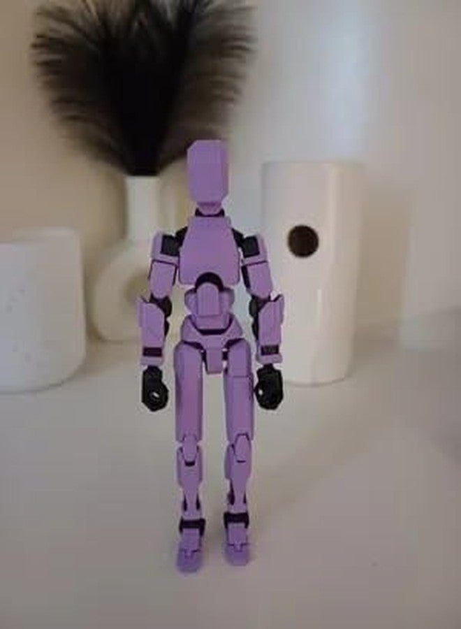 Beoals Robot Assemble,Lucky Robot 13 Action Figure, Creative 3D Printed Action Figure, Multi Jointed Action Figures Desktop Decorations for Kids Adult (Pack of-1) (Purple) - Image 3