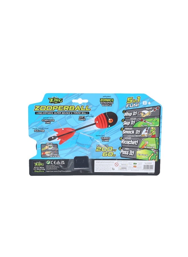 Zing Blast Off Zooperball Whistle Foam Throw Ball 200ft Flight Distance, Super Bounce Action, 5-in-1 Outdoor Play Ball for Kids Ages 8+ - Image 5