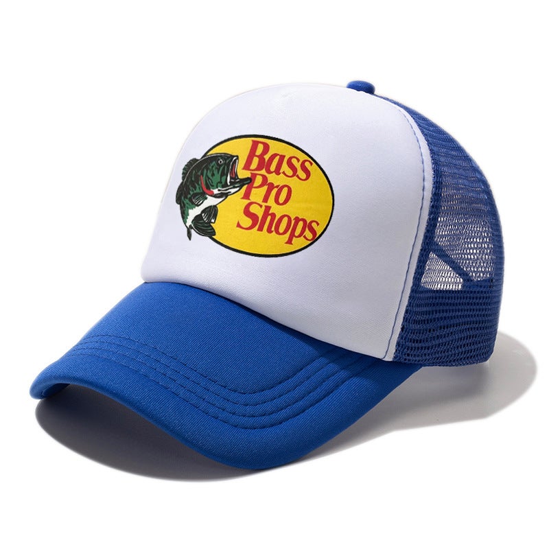 Bass Pro Shops Trucker Cap Outdoor Sun Protection Sapphire Blue White 