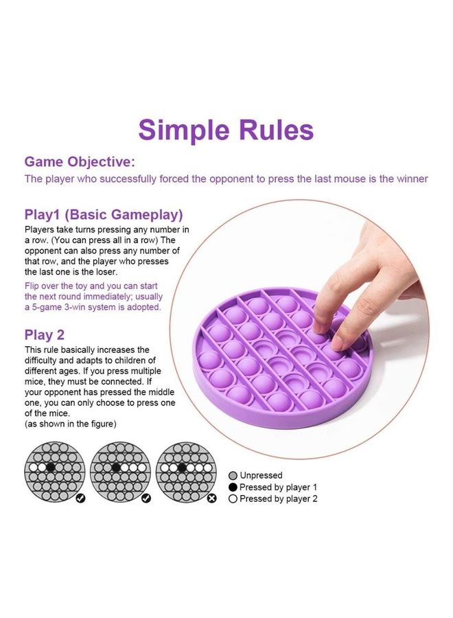 Alyashmac 3-Piece Silicone Push Pop Bubble Sensory Squeeze Fidget Stress Relieve Squishy Toy 12.5x1.5x12.5cm - Image 5