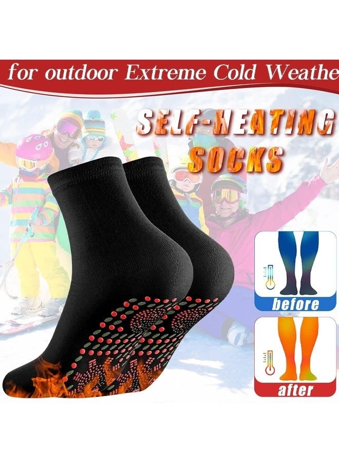 جوارب كاست ويف ذاتية التسخين، 3 أزواج من جوارب تدفئة القدمين، مرنة، قابلة للتهوية، مضادة للبرد، شتوية، مضادة للتجمد، مناسبة للتخييم والمشي والتزلج. - Image 2