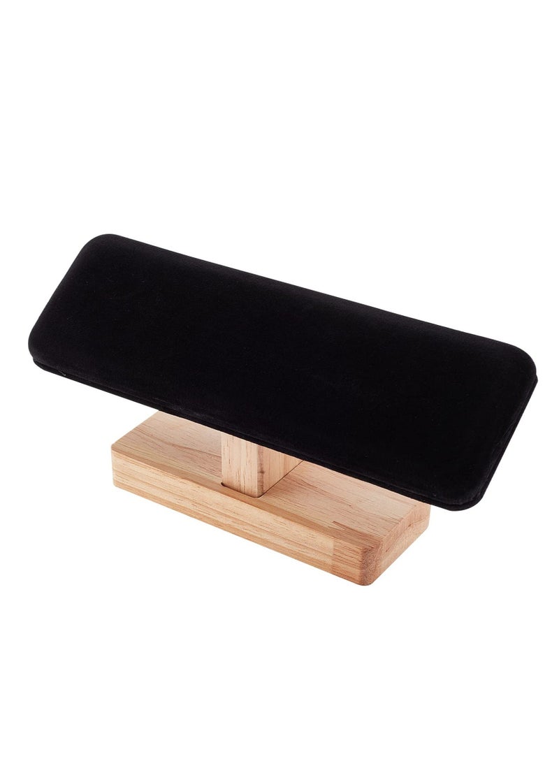 Wooden Watch Display Stand, Black Velvet T-Bar Bracelet Holder Jewelry Organizer Stand Removable Bangle Pendants Anklet Tower Rack for Home Use, Retail Display Selling (Black) - Image 1