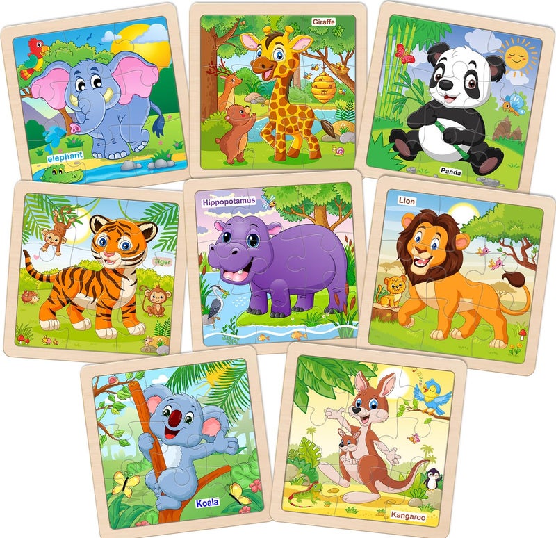 OSBOO Wooden Puzzles for Toddlers 24 9 Pieces Animal Jigsaw Puzzles for Kids Ages 35 Preschool Learning Activities Learning Educational Toys Gifts for Boys Girls - Image 2