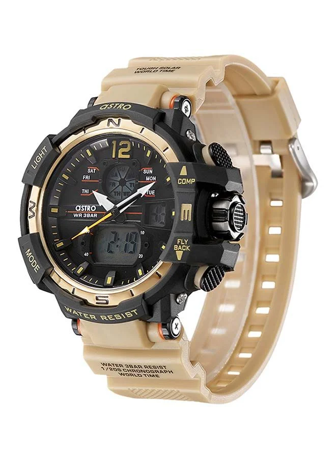 أسترو Round Shape Analog-Digital Wrist Watch A22804-PPCB - 48mm - Khaki