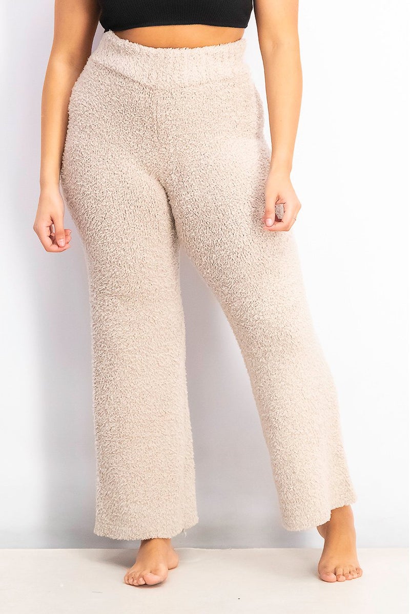 XOXO Women Comfort Knit Lounge Wide,Leg Pajama Pant, Coffee Milk - Image 1