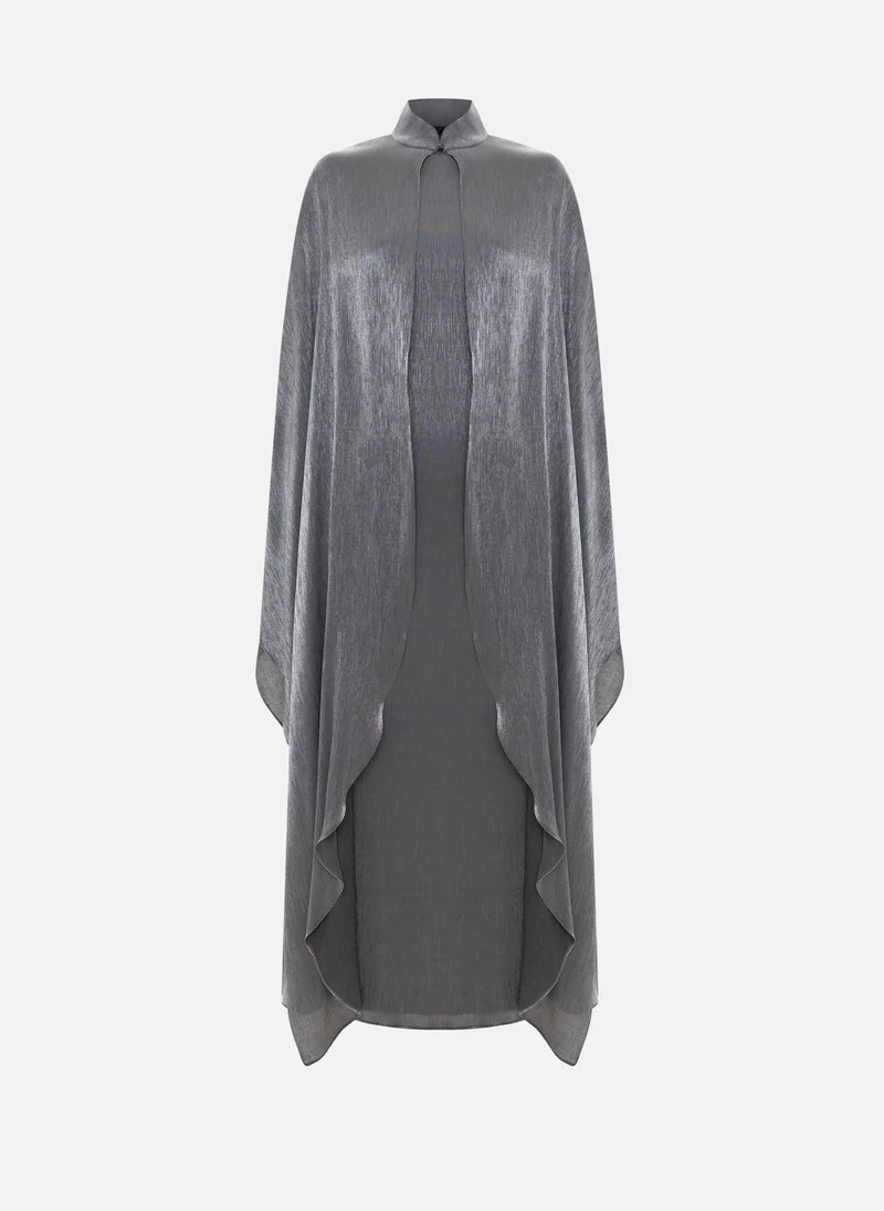 Lichi  Metallic fabric maxi dress with long cape for Women | Best Price UAE