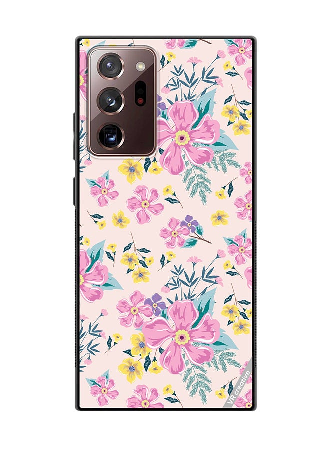 VR CREATIVE Protective Case Cover For Samsung Galaxy Note20 Ultra 5G Pink Flowers Seamless Pattern Design Multicolour - Image 1