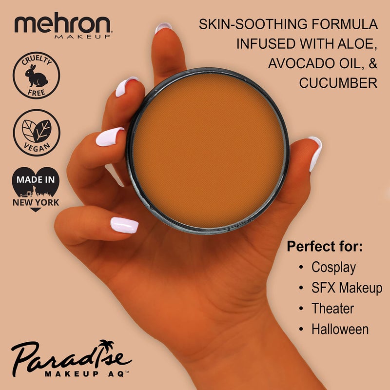 Mehron Makeup Paradise Makeup AQ Pro Size | Stage & Screen Performance, Face & Body Painting, Beauty, Cosplay, and Halloween | Water Activated Face Paint, Body Paint 1.4 oz (40 g) - Foxy - Image 2