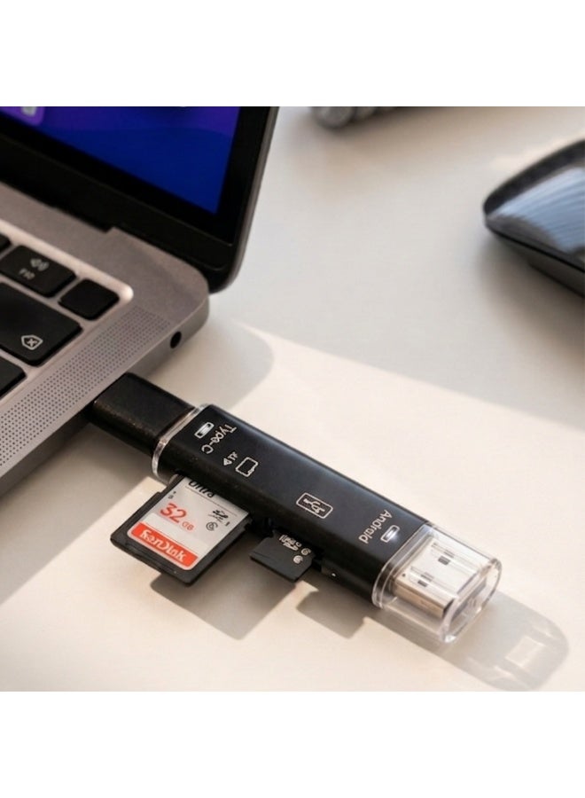5-in-1 OTG Card Reader Multi Device SD TF USB Adapter with Multi-Platform Support - Image 3